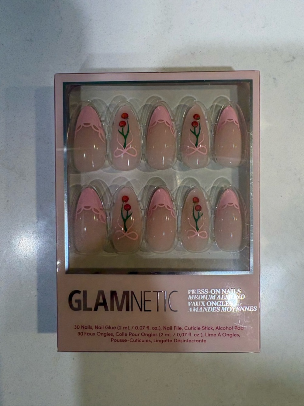 Glamnetic Cherry Bow Press-On Nails